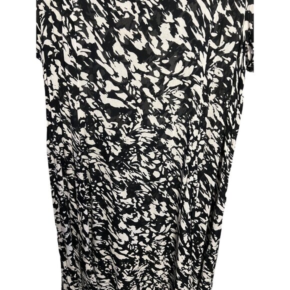Denim 24/7 Black & White Abstract Print Dress 1X 22/24 Oversized Maxi - Picture 4 of 13